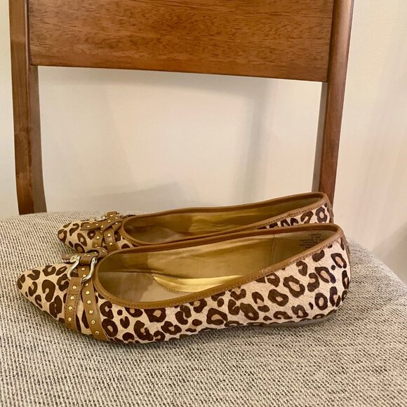 Sperry Top Sider leopard print animal hair pointy toe ballet flat size 9.5 - Picture 2 of 4